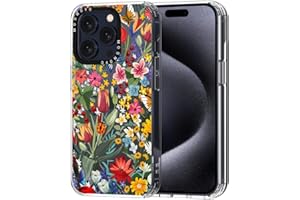 MOSNOVO Case for iPhone 15 Pro, [Buffertech 6.6ft Military-Grade Drop Protection] [Anti Peel Off Tech] Clear TPU Bumper Phone Case Cover Design - in The Garden