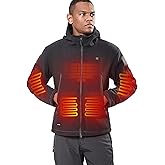 DEWBU Heated Jacket Polar Fleece with 12V Battery Pack Soft Fleece Electric Heating Hoodie for Men