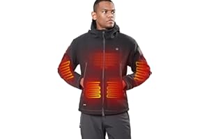 DEWBU Heated Jacket Polar Fleece with 12V Battery Pack Soft Fleece Electric Heating Hoodie for Men