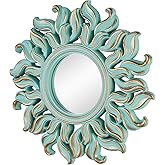 HiempTru 10''x10'' Round Wall Mirror, Green Circle Mirror for Bedroom, Entryway, Living Room, Decorative Modern Wall Decor