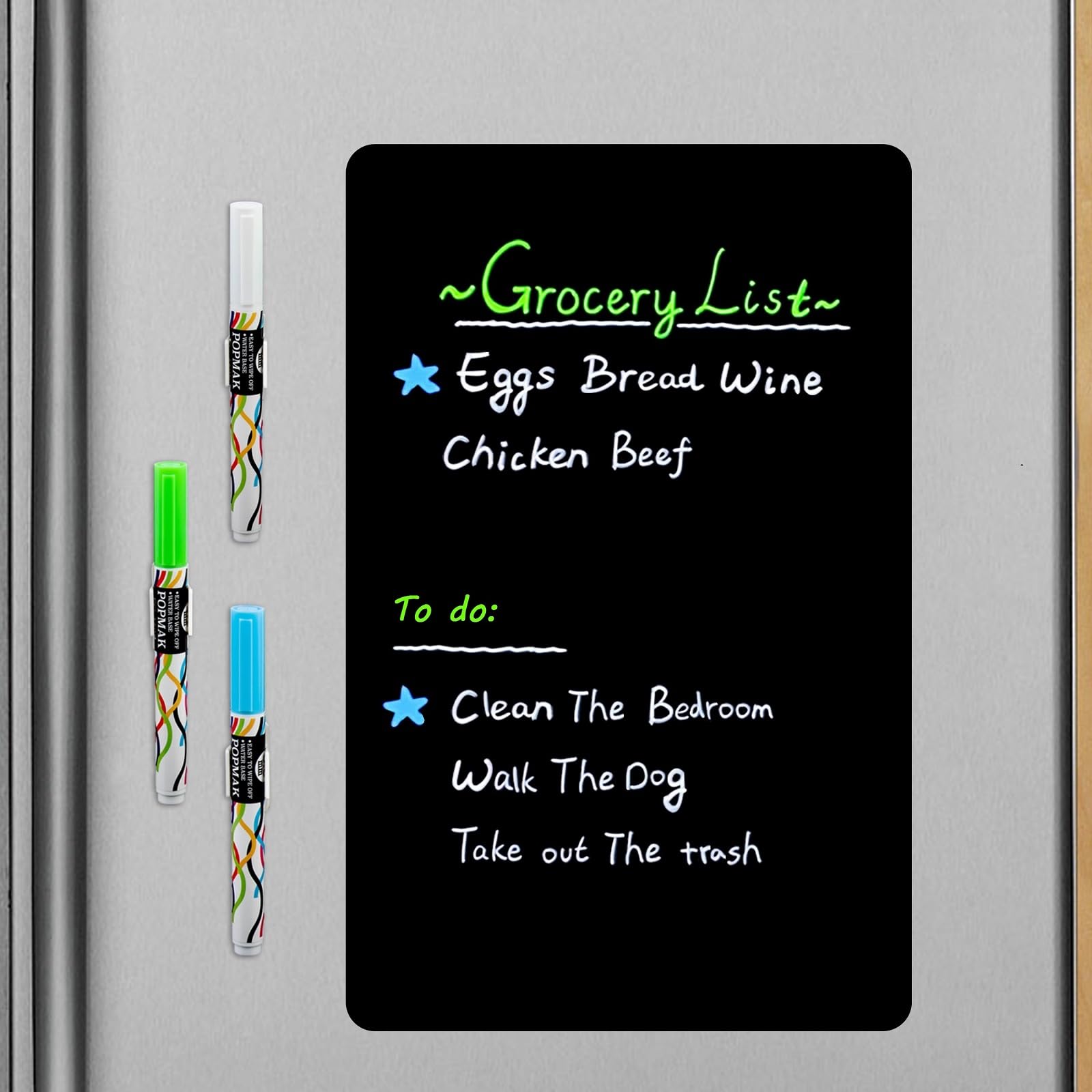 Magnetic Chalk Board Sheet for Fridge - 30 x 20cm, Bright Color Chalk Markers & Easy Clean, Small Blackboard for Home Kitchen Refrigerator, Flexible Magnet Chalkboard as To Do List Memo Message Notice