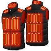 OCQOCQ Men's Heated Vest With 16000mAh 7.4V Battery Pack Included, Light Weight 15 Heating Zones Electric Heating Vest