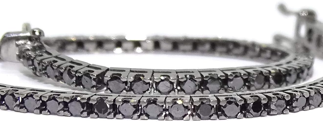 Never Say Never Riviere Armband Mit Diamanten Und 18 Karatigem Weissgold Mit Weissen Diamanten Oder Schwarzen Diamanten Fur Damen Und Herren Amazon De Schmuck
