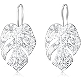 Nancita Plant Leaf Earrings - Palm Leaf Drop Earrings - Vintage Monstera Leaves Earring - Jewelry Gift