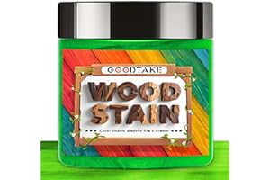GOODTAKE Green Wood Stain Powder, Wood Dye Stain Powder That Makes Vibrant Wood, Premium Fast Dry Dark Wood Stain Powder for Crafts, Multiple Finishes - for Indoor Outdoor Wooden (Green, 2 oz)