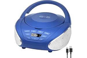 Gueray CD Player Portable Boombox: Radio CD Players with Speakers Home Audio FM Radio AUX Input Support Headphones Playlist Mode PROG Playback for Outdoor Indoor Audiobooks