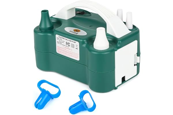 Nulink Electric Balloon Pump, Portable Electric Balloon Blower Machine Balloon Air Pump Dual Nozzle 110V 600W Balloon Inflator for Party Decorations