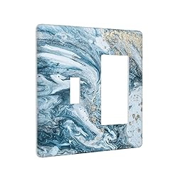 Abstract Turquoise Blue Marble 2 Gang Single