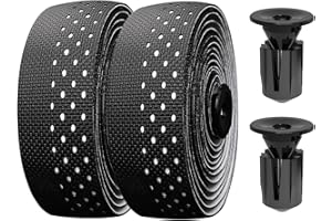 SHANGWU Bike Handlebar Tape, EVA Bike Bar Tape Road Bike, High Stain Resistance Bicycle Handlebars Tape, Extra Thick Soft & Non-Slip Comfortable Bike Grip Tape for Handlebars(Set of 2, Black)