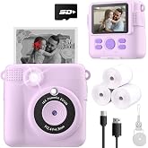 ESOXOFFORE Instant Print Camera for Kids, Christmas Birthday Gifts for Girls Boys Age 3-12,Kids Digital Cameras for Toddler, Portable Toy for 3 4 5 6 7 8 9 10 Year Old Girl -Purple