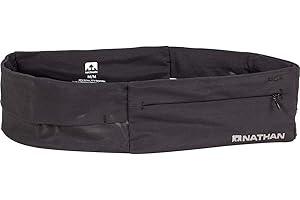 Nathan Zipster Running Belt for Men and Women, Bounce Free Waist Pack, Running Fanny Pack Women, Pockets with Zippers, Fits All iPhones