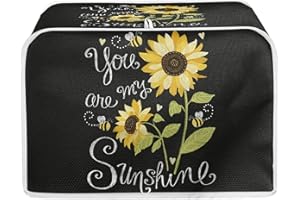 TOADDMOS 2 Slice Toaster Cover, Sunshine Sunflower Print Toaster Cover Fit for Most 2 Slice Long Slots Toaster, Small Kitchen Appliance Dust Cover