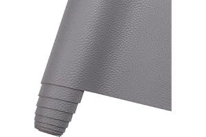 Butarfe Upholstery Vinyl 2 Yards 54" x 72" Faux Leather Sheet 1.0mm Thick Gary Pleather Soft PU Leather Pebbled Pattern Upholstery Fabric Synthetic Material for Sofa Bags Chairs Car Seats DIY Crafts