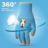 OSDUE 3 Pairs Kids Gardening Gloves with Soft PVC Dots Size 5-7 Years view 4