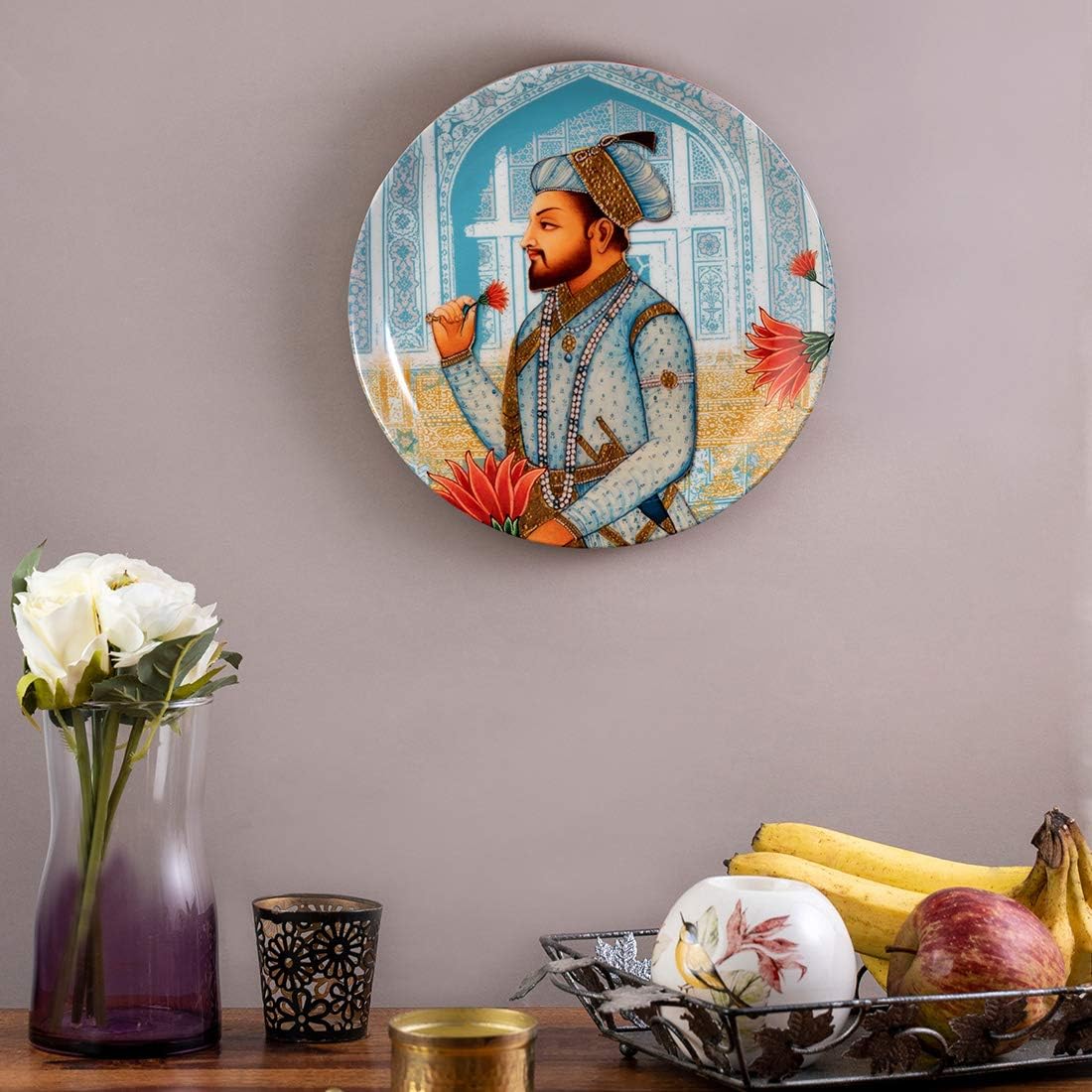 KOLOROBIA Royal MUGHAL Emperor SHAHNAHAN Inspired Home Decor Wall Plate 10 INCHES
