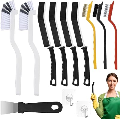 12 Cepillos de cerdas duras para hendiduras, Lavabo y baño