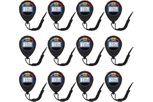 PGZSY 12 Pack Multi-Function Electronic Digital Sport Stopwatch Timer, Large Display with Date Time and Alarm Function,Suitable for Sports Coaches Fitness Coaches and Referees（Black）
