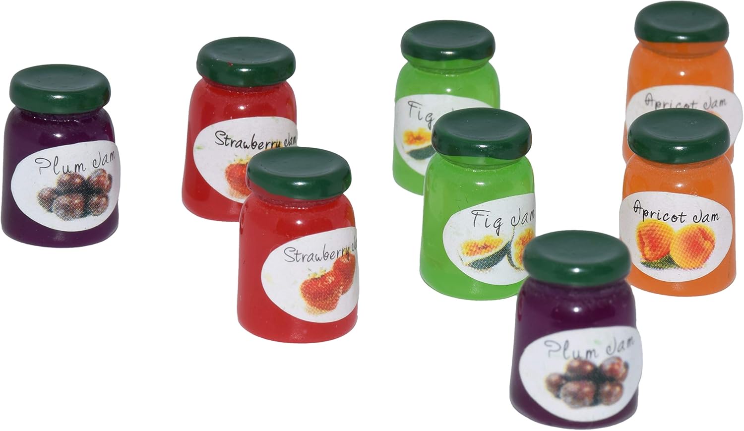 AMOBESTER Miniature Food Bottle Dollhouse Decoration Jam-jar for Kitchen 8 Psc