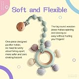 MumEZ Dummy Clip 2 Pcs Premium Silicone Clip Cream White Purple Baby Safe view 6