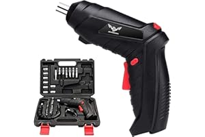 JENABOM Electric Screwdriver, 3.6V Cordless with 44pcs Screwdriver Bit Set, Front LED Light, Flexible Shaft, Micro USB, Carry