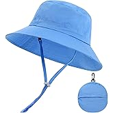 Kid Sun Hat Wide Brim Foldable Bucket Hat UPF50+ Sun Protection Adjustable Summer Beach Sun Hat for Girls Boys