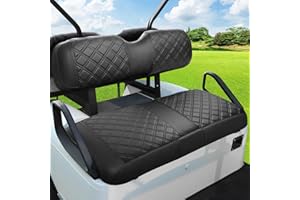 MOSNAI EZGO TXT Seat Cover,Golf Cart Front Seat Cover Fit for EZGO TXT 1994-2013 OEM Ordinary Seat Cushion, Concave and Convex Design Appearance, Thick Vinyl Leather Comfortable/Breathable/Anti-Fading