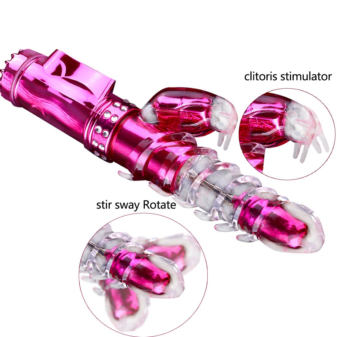 G-Spot Rabbit Dildo Vibrator Clitoris Vagina Stimulator Massager Thrusting and Rotating Adult Sex Toys for Women Lesbian Couples