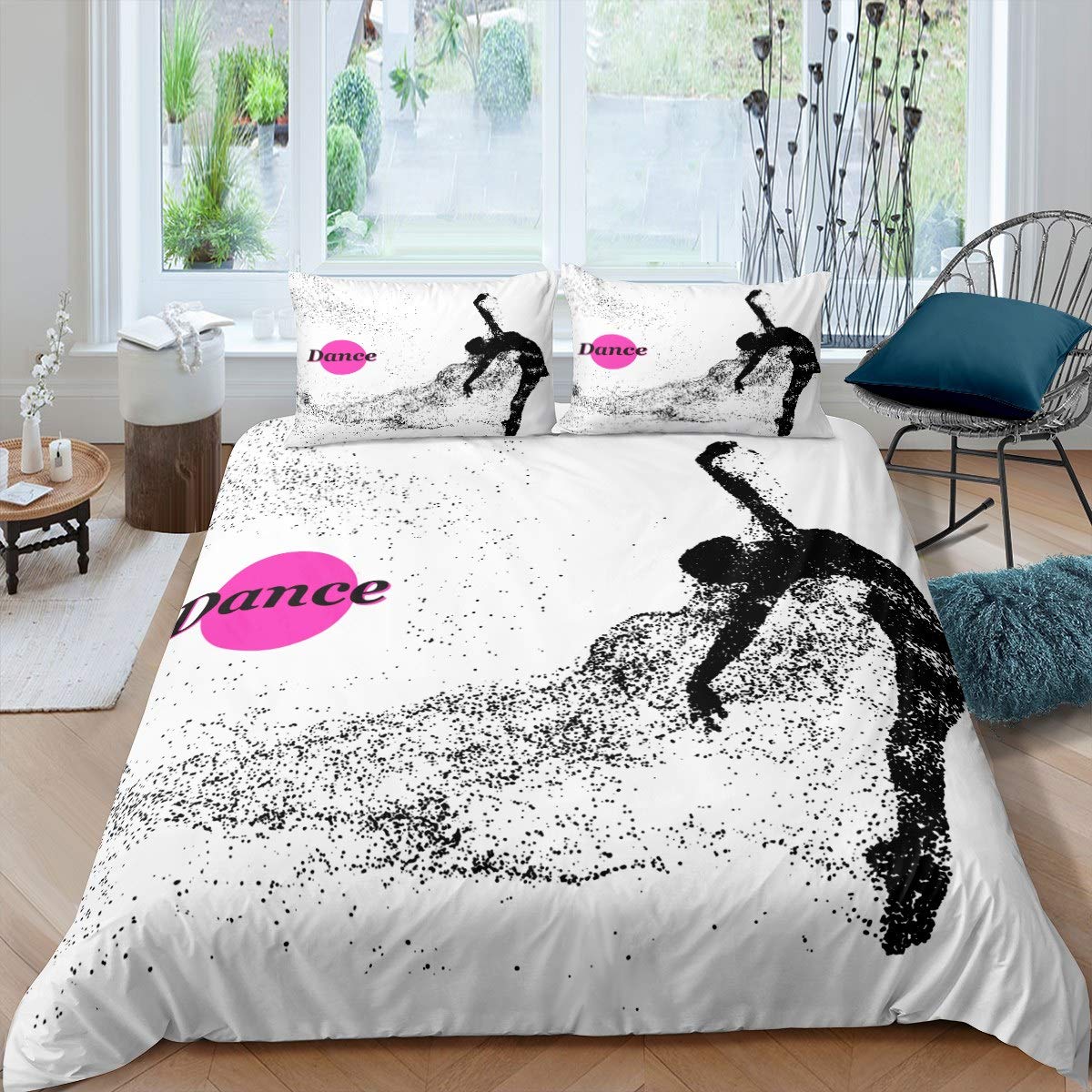 Ballet Girl Duvet Cover Set Ballet Dance Bedding Set for Kids Boys Girls Women Graceful Dancer Decor Comforter Cover Abstract Art Quilt Cover with 1 Pillowcases 2Pcs Bedding Single — image 1