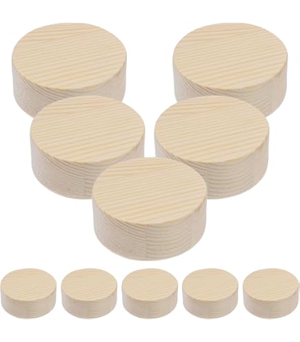 GNIEMCKIN 40 PCS 7.9 Inch Wood Circles, Thickness 2.5 Mm Unfinished - View #2