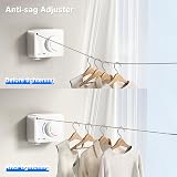 Mustorn Retractable Washing Line Outdoor 4.2 m Wall Mounted White view 3