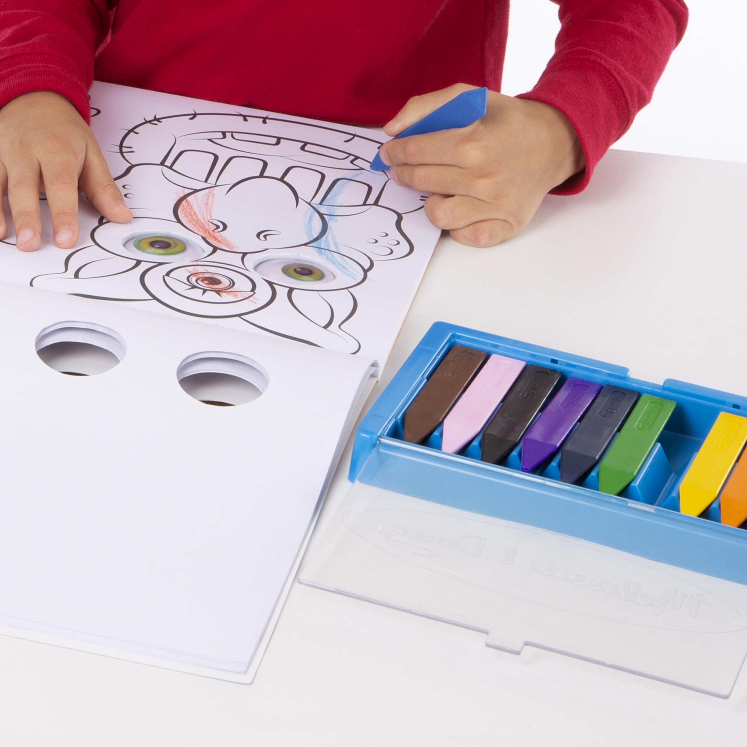 Melissa & Doug Jumbo Triangular Crayons - 10-Pack, Non-Roll, Flip-Top Case