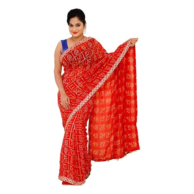 Red chunri saree with price Clearance