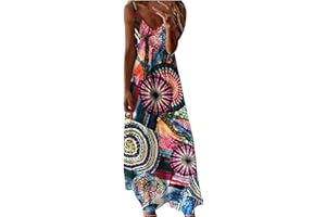 Attine Maxi Dresses for Women Summer Sleeveless Boho Sundress Casual Dressy V-Neck Long Dresses Hawaiian Beach Dresses 2023