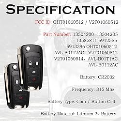 SUPALAND Flip Key Fob Replacement Fits for Chevy