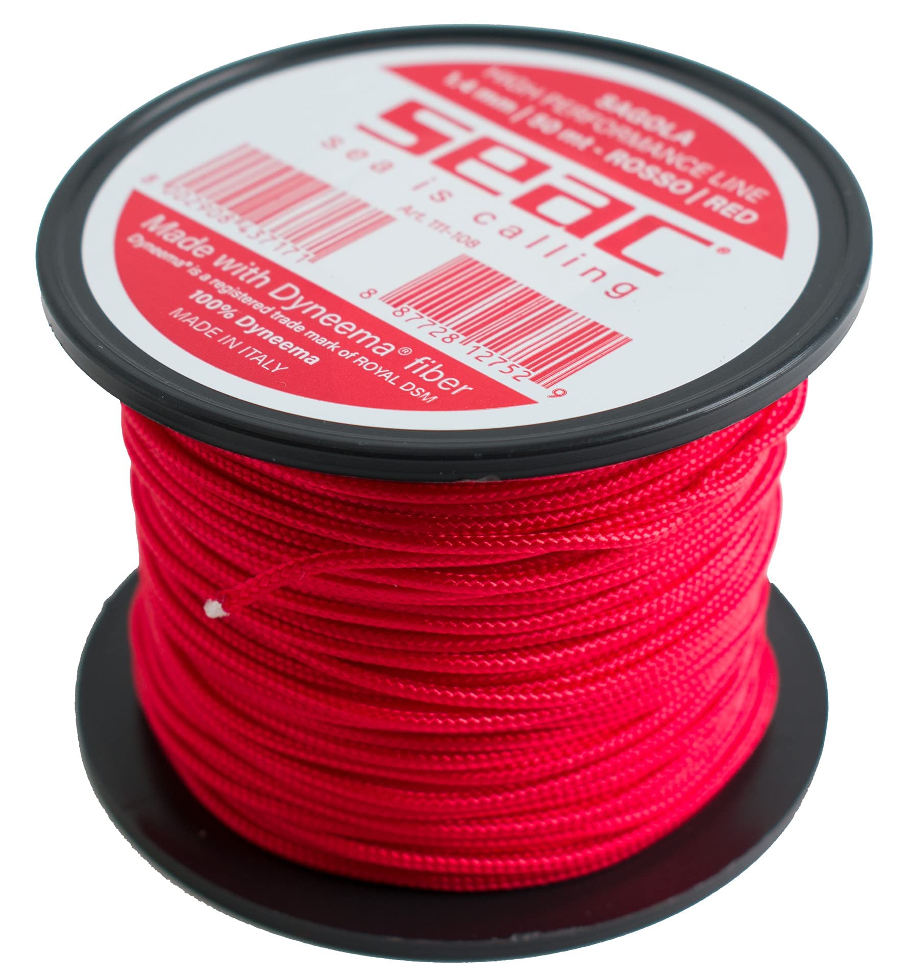 SEAC Unisex's Dyneema for Spearfishing, 50 mt, Red, Ø1.4mm
