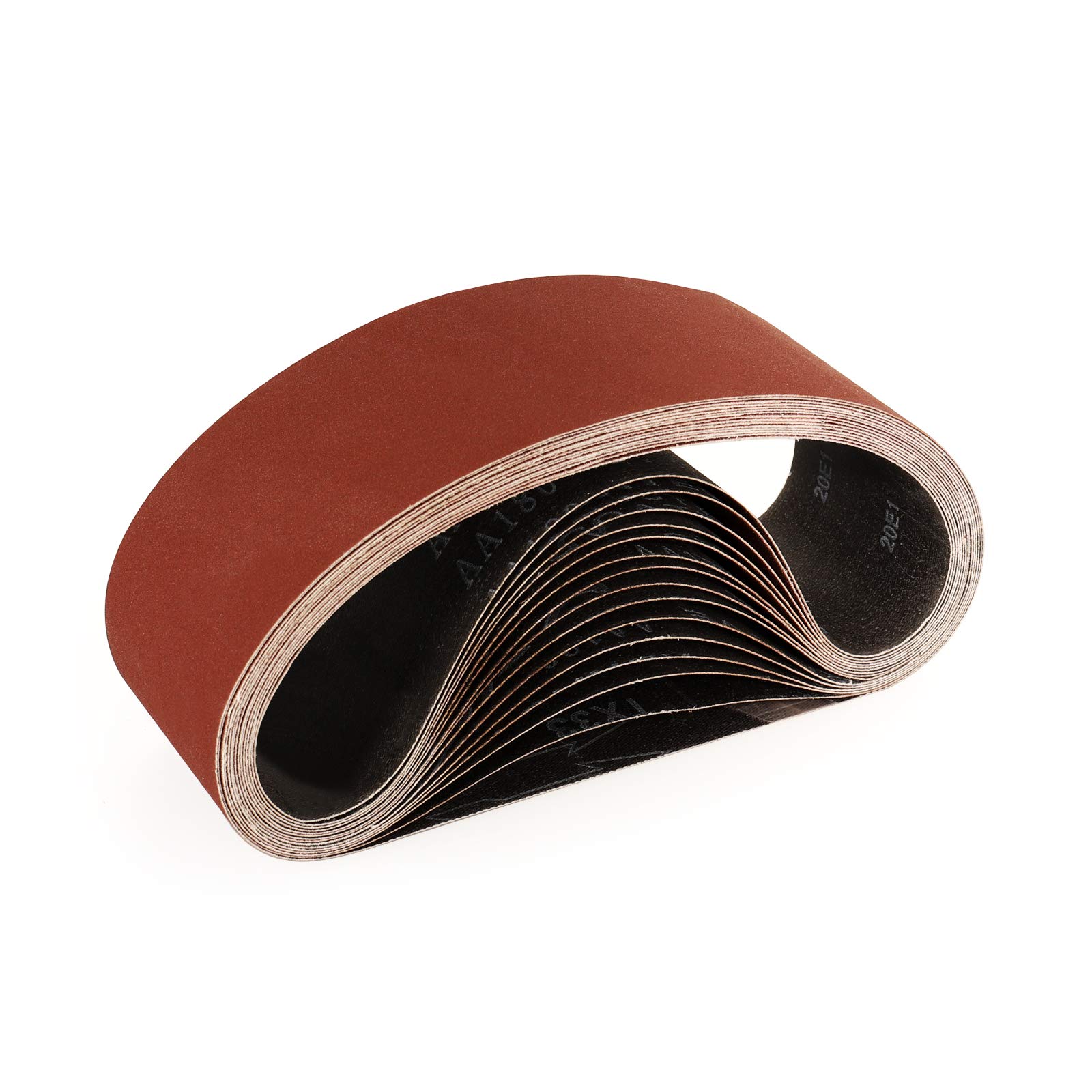 Sruhrak 75 x 533 MM Sanding Belts, 240 Grits Fabric Sanding Belts for Stripping and Sanding - 15 Pack