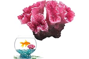 BLLREMIPSUR Aquarium Coral Ornaments, Pink Artificial Coral Decor, Fish Tank Coral Landscape Decoration (2.8 x 2.3 x 2 inch)
