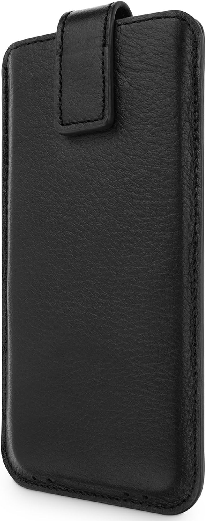 WIIUKA Genuine Leather Case - CLOSE - for Samsung Galaxy S10+ PLUS, Slim Design, Black, with magnetic clasp - Premium Pouch Cover