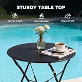 Grand patio 3 Piece Bistro Set Folding Chairs Table Black Weather-Resistant view 5