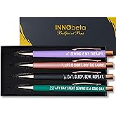 InnoBeta Sewing Gifts for Sew Lovers & Women, Ballpoint Pen Set of 4, Gifts for Sewing Quilting Lovers on Birthday & Christmas