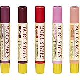 Burt’s Bees 100% Natural Moisturizing Lip Shimmers Fruity Bundle - Watermelon, Plum, Cherry, Strawberry, and Apricot