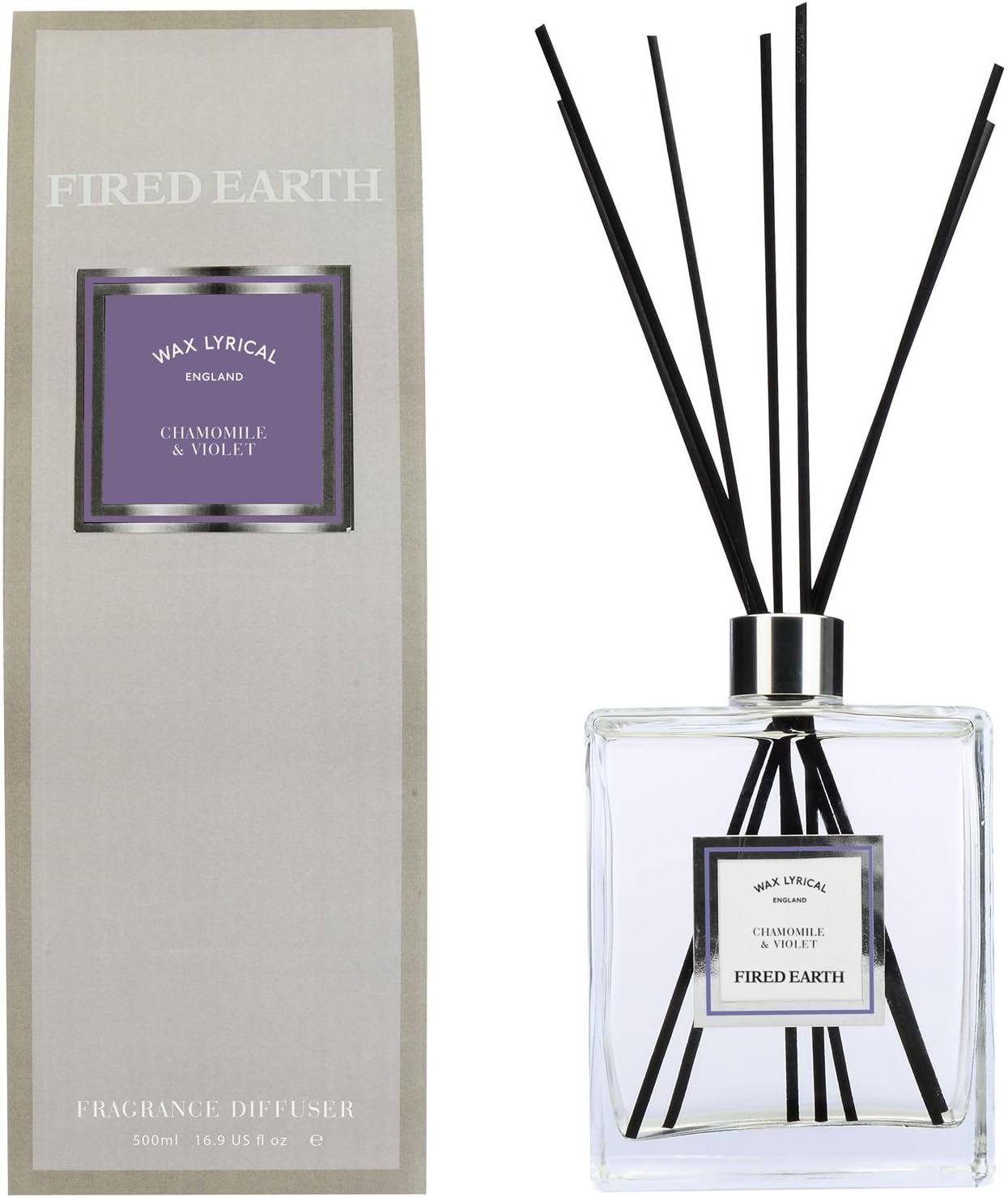 Wax Lyrical Fired Earth Reed Diffuser New 500ml Chamomile & Violet