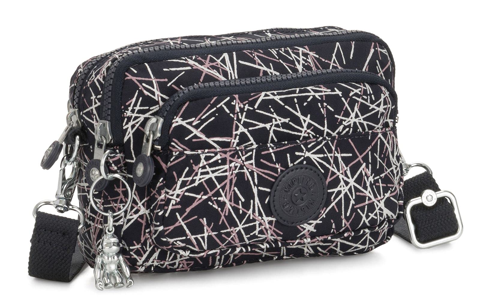 Kipling Multiple, Women’s Cross-Body Bag, Multicolour (Navy Stick Print), 20x13x7.5 cm (B x H T)