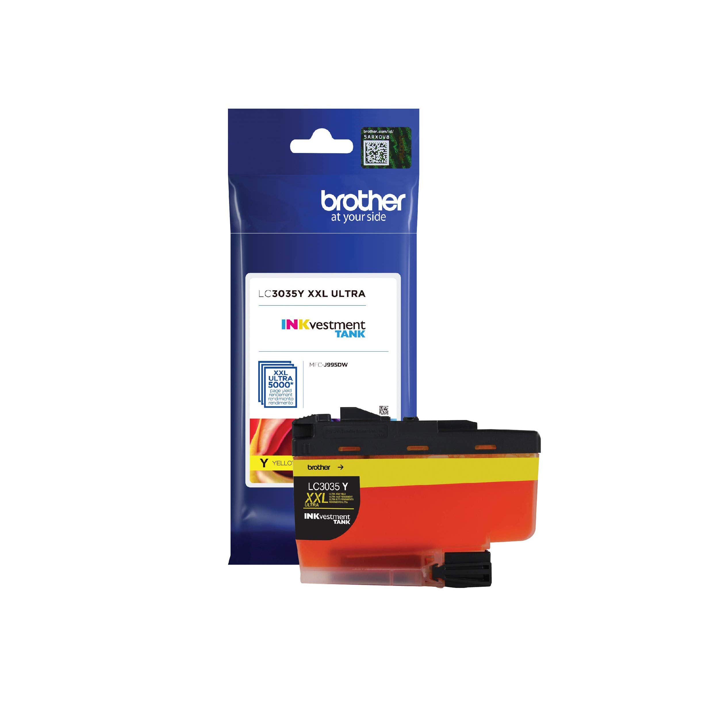 Brother Genuine LC3035Y, Single Pack Ultra High-Yield Yellow INKvestment Tank Ink Cartridge, Page Yield Up to 5,000 Pages, LC3035, Amazon Dash Replenishment Cartridge