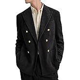 Bakerbear Men Suits 2 Piece Corduroy Peaked Lapel Slim Fit Business Formal Tuxedos Suit for Wedding Prom Jacket Pants Set