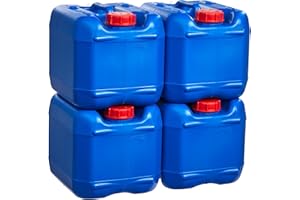 Hudson Exchange 2.5 Gallon (10 Liter) Handled Container with Cap, HDPE, Blue, 4 Pack