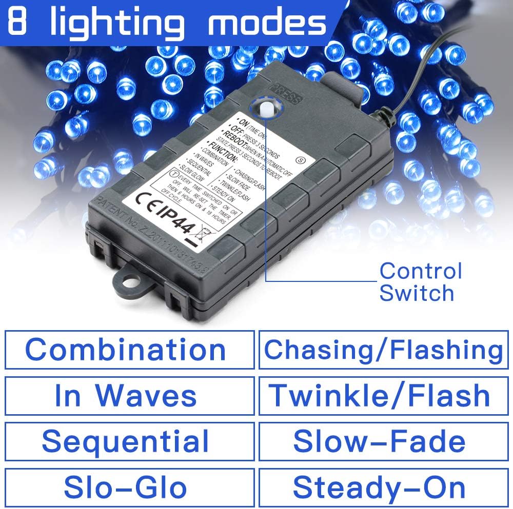 Avoalre Christmas String Lights Battery Powered 40m 300LEDs Fairy Light Indoor Outdoor Auto Timer Decoration with 8 Changing Modes for Xmas Christmas Tree,Wedding - Image 4