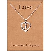 Lcherry Faith Necklace - Heart Cross Necklace for Women, Baptism Religious Gifts for Women Christian Jewelry