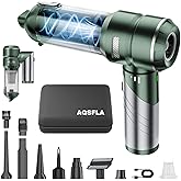 AQSFLA Car Vacuum Portable Cordless 22000PA High Power Handheld Mini Vacuum Cleaner Rechargeable Foldable with Brushless Motor Air Blower Duster Pump for Car Home Office Pet (Green)