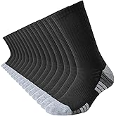 JOYNÉE 8 Pair Mens Thick Cushioned Athletic Crew Socks Breathable Moisture Wicking Work Running Socks for Men Size 9-12/12-15